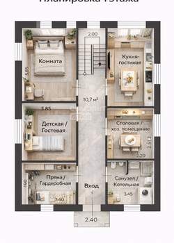 Дом 212м², 2-этажный, участок 5 сот.