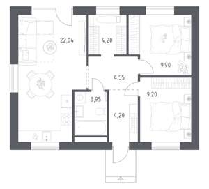 Дом 61м&sup2;, 1-этажный, участок 6 сот.  