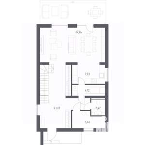 Дом 131м², 2-этажный, участок 6 сот.  