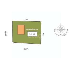 Дом 45м², 1-этажный, участок 6 сот.  