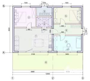 Дом 88м&sup2;, 1-этажный, участок 7 сот.  