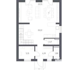 Дом 133м&sup2;, 2-этажный, участок 6 сот.  