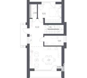 Дом 129м&sup2;, 2-этажный, участок 8 сот.  