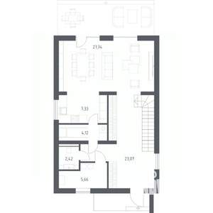 Дом 110м², 2-этажный, участок 7 сот.  