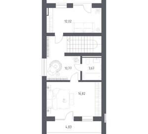 Дом 110м&sup2;, 2-этажный, участок 6 сот.  