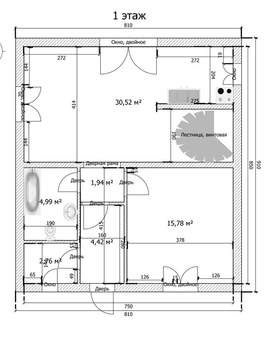 Дом 130м&sup2;, 2-этажный, участок 7 сот.  
