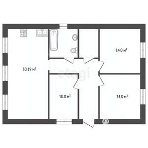 Дом 102м&sup2;, 1-этажный, участок 7 сот.  