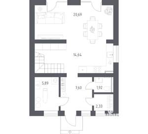 Дом 117м&sup2;, 2-этажный, участок 7 сот.  