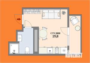 Студия квартира, посуточно, 19м2, 1/3 этаж