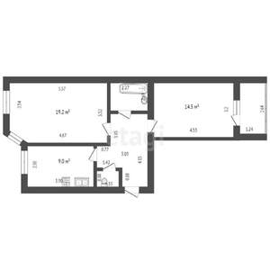 2-к квартира, вторичка, 59м2, 6/9 этаж