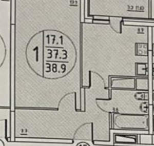 1-к квартира, вторичка, 39м2, 3/9 этаж