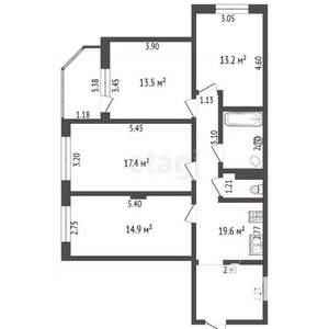 3-к квартира, вторичка, 85м2, 1/3 этаж