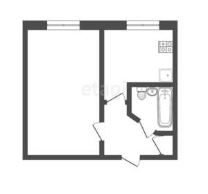 1-к квартира, вторичка, 29м2, 4/5 этаж