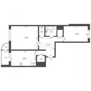 2-к квартира, вторичка, 66м2, 3/17 этаж