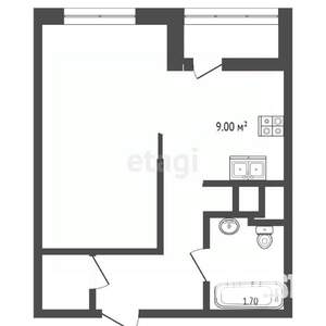1-к квартира, вторичка, 34м2, 7/17 этаж