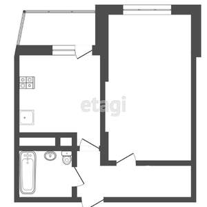 1-к квартира, вторичка, 43м2, 2/18 этаж