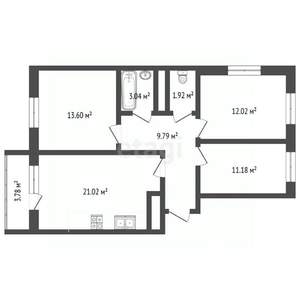 3-к квартира, вторичка, 72м2, 7/17 этаж