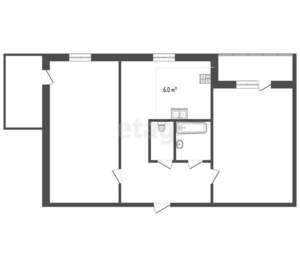 2-к квартира, вторичка, 52м2, 3/5 этаж