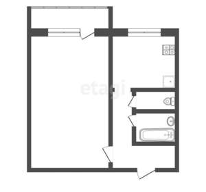1-к квартира, вторичка, 31м2, 2/5 этаж