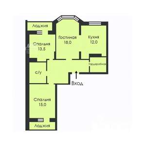 3-к квартира, вторичка, 78м2, 14/17 этаж