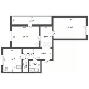 2-к квартира, вторичка, 49м2, 2/9 этаж