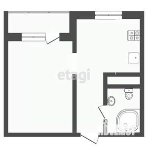 1-к квартира, вторичка, 40м2, 2/9 этаж
