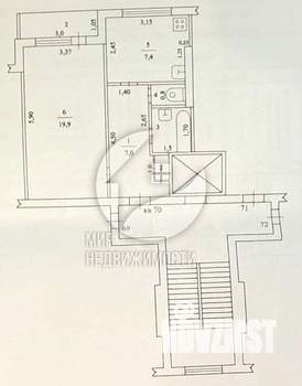 1-к квартира, вторичка, 38м2, 9/9 этаж