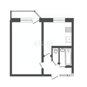 1-к квартира, вторичка, 29м2, 5/5 этаж