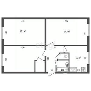 3-к квартира, вторичка, 59м2, 3/5 этаж