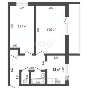 2-к квартира, вторичка, 41м2, 2/9 этаж