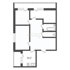 3-к квартира, вторичка, 62м2, 7/14 этаж