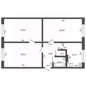 3-к квартира, вторичка, 59м2, 5/5 этаж
