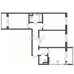 3-к квартира, вторичка, 81м2, 4/17 этаж