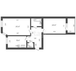 2-к квартира, вторичка, 59м2, 6/9 этаж