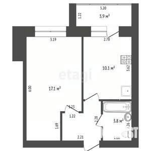 1-к квартира, вторичка, 35м2, 1/9 этаж