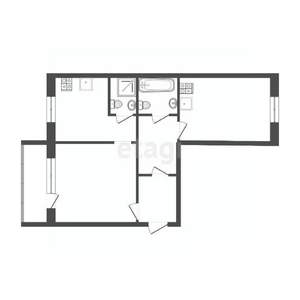 2-к квартира, вторичка, 61м2, 1/9 этаж