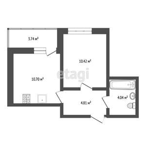 1-к квартира, вторичка, 32м2, 9/12 этаж