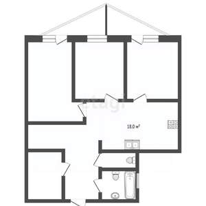 3-к квартира, вторичка, 79м2, 2/15 этаж
