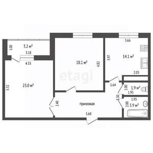 2-к квартира, вторичка, 75м2, 16/16 этаж