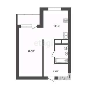 1-к квартира, вторичка, 38м2, 5/12 этаж