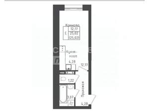 Студия квартира, вторичка, 25м2, 3/5 этаж