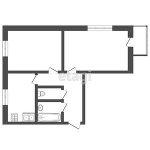 2-к квартира, вторичка, 53м2, 6/9 этаж