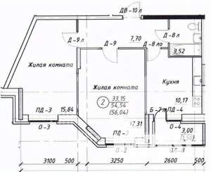 2-к квартира, вторичка, 55м2, 1/12 этаж