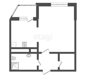 1-к квартира, вторичка, 43м2, 3/3 этаж