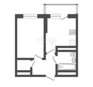 1-к квартира, вторичка, 33м2, 2/17 этаж