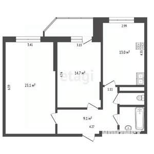 2-к квартира, вторичка, 65м2, 11/17 этаж