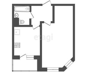 1-к квартира, вторичка, 38м2, 7/12 этаж