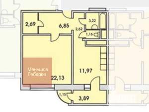 1-к квартира, вторичка, 56м2, 13/17 этаж
