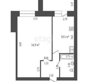 1-к квартира, вторичка, 35м2, 1/9 этаж