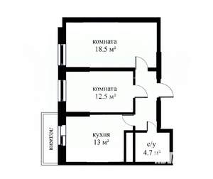 2-к квартира, вторичка, 55м2, 5/17 этаж